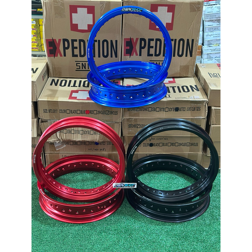 VELG EXPEDITION UKURAN 300/350 RING 17 DEPAN BELAKANG VELG SUPERMOTO EXPEDITION