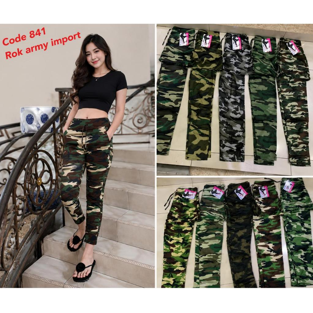 Celana Senam Loreng Rok Army