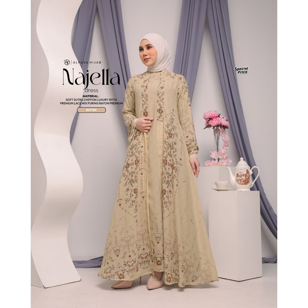 GAMIS KONDANGAN MOTIF PREMIUM NAJELLA DRESS EXCLUSIVE COLLECTION - ALFASA HIJAB