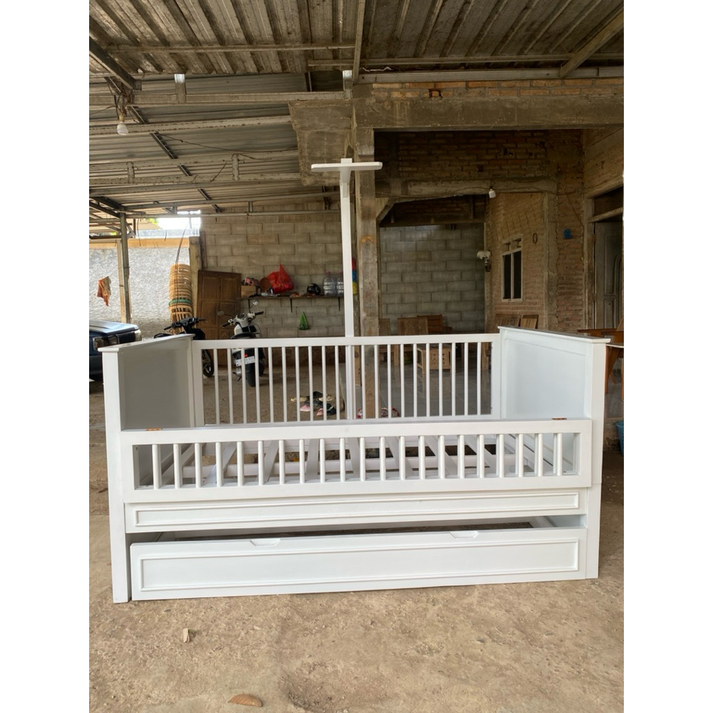 Ranjang Bayi Multifungsi 3-in-1 Convertible Crib & Kids Bed Sorong
