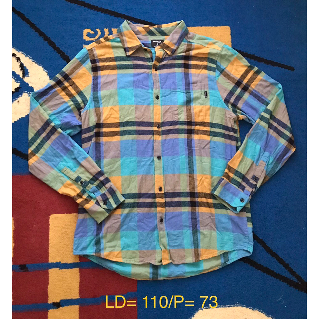 kemeja flannel hurley second