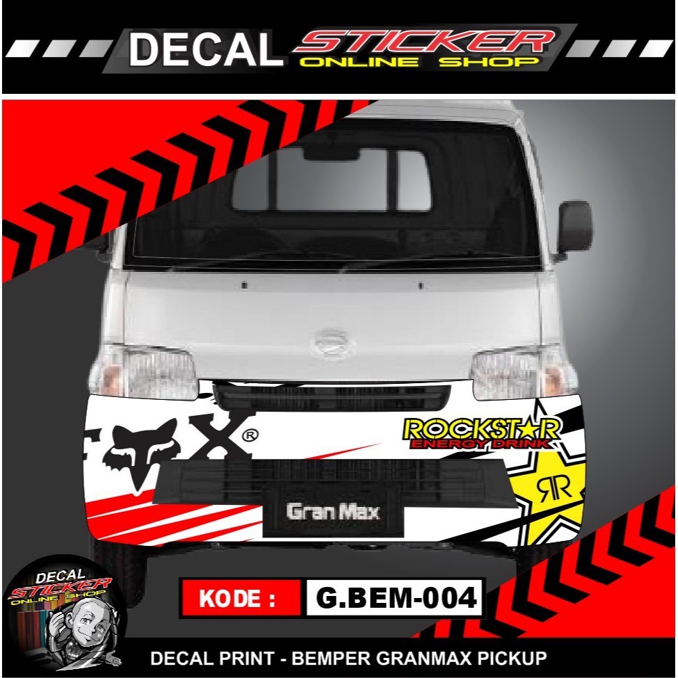 DECAL STIKER BEMPER PICKUP GRANMAX SUDAH DI LAPISI LAMINASI GLOSSY [FREE STIKER RANDOM]