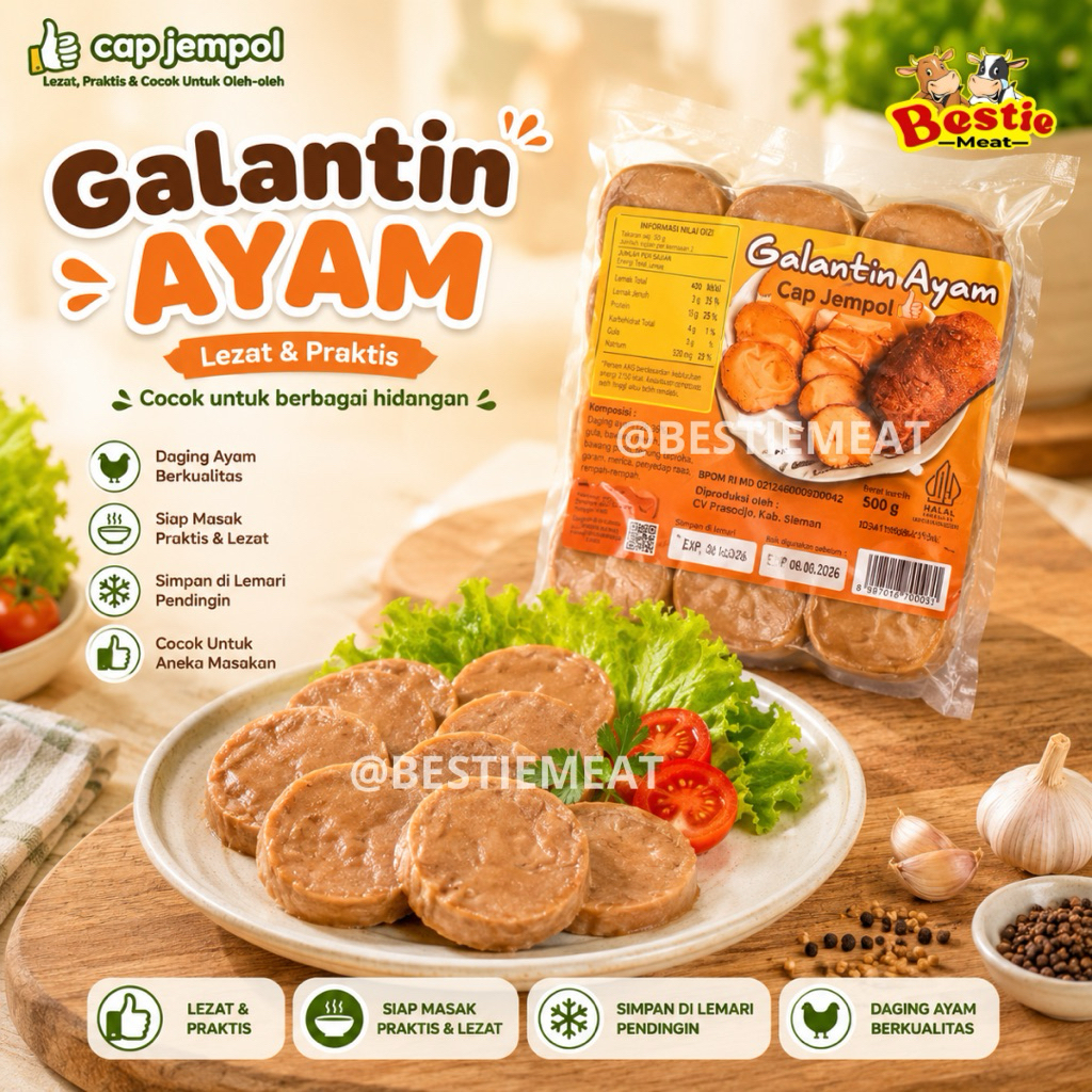 Jempol Galantin Ayam Slice Galantin Potong 500g