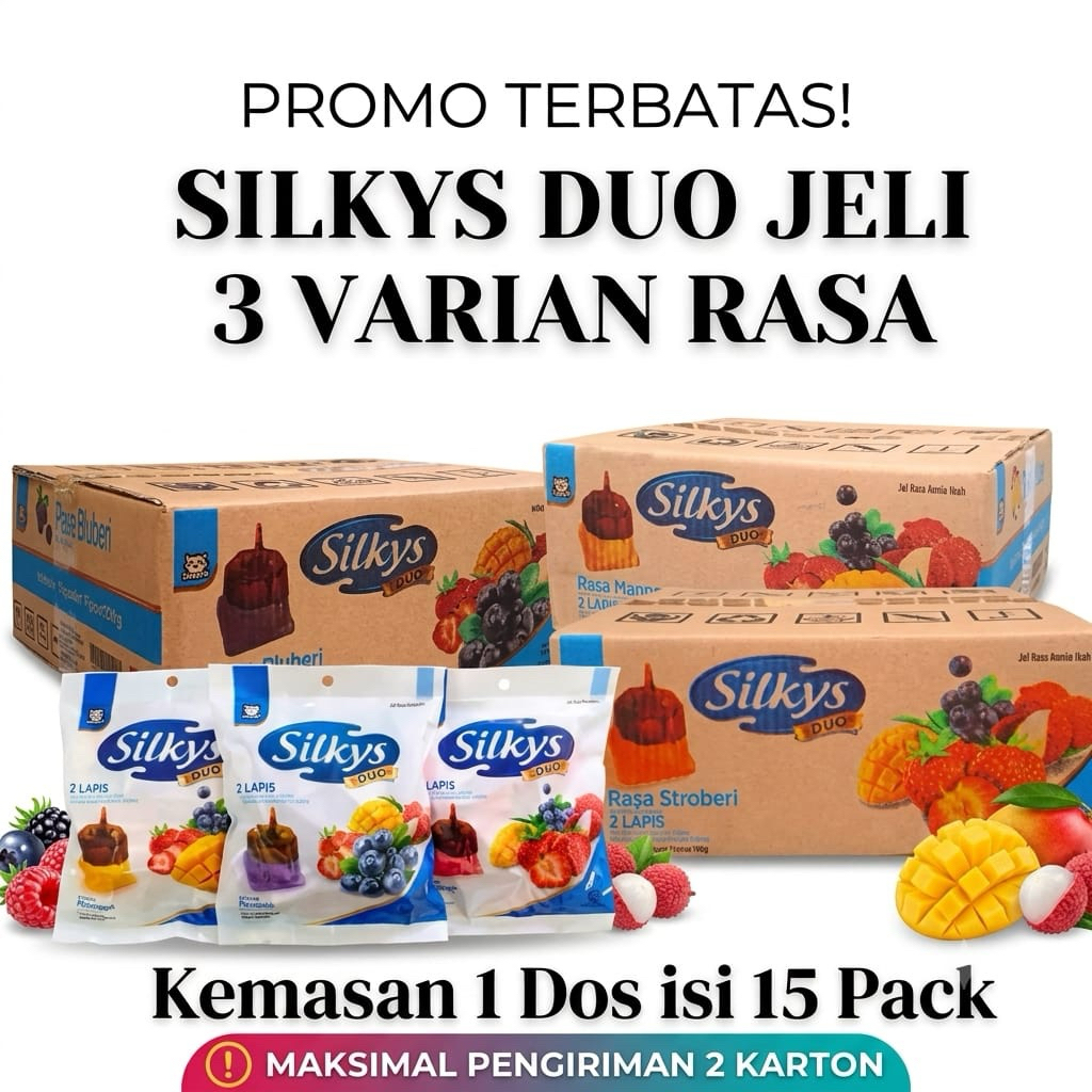 Silkys puding 1 karton isi 15 pack silkys duo puding