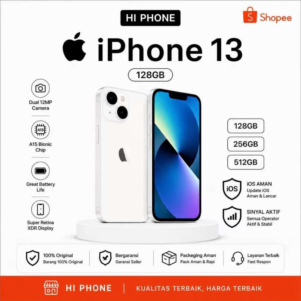ip 13 128GB/256GB Second Ori Mulus Fullset Bergaransi