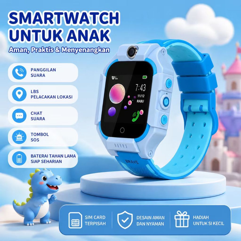 Jam Tangan Pintar Anak 2G Smartwatch Anak Bisa Telepon GPS SOS Kamera Waterproof Jam Anak Murah