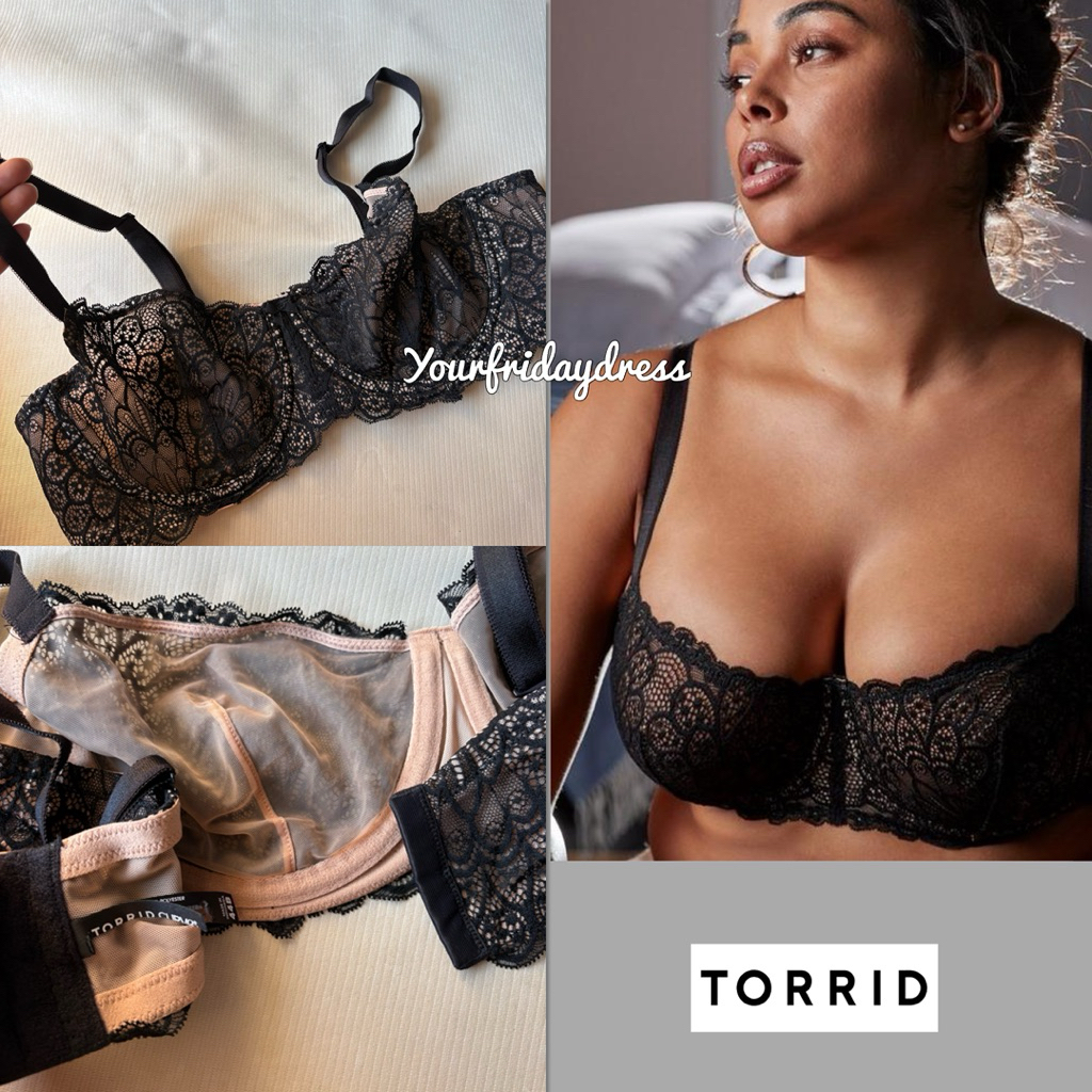 TORRID Perfect Coverage Lightly Lined Lace Bra bh jumbo beha pakaian dalam wanita size besar busa ti