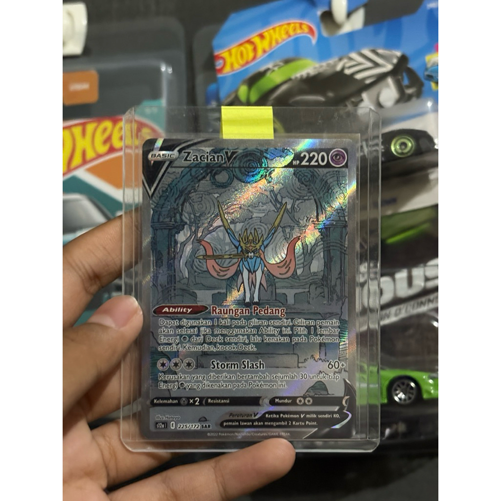 Kartu Pokemon Zacian V SAR 225/172 s12a VSTAR Semesta TCG Indonesia Original