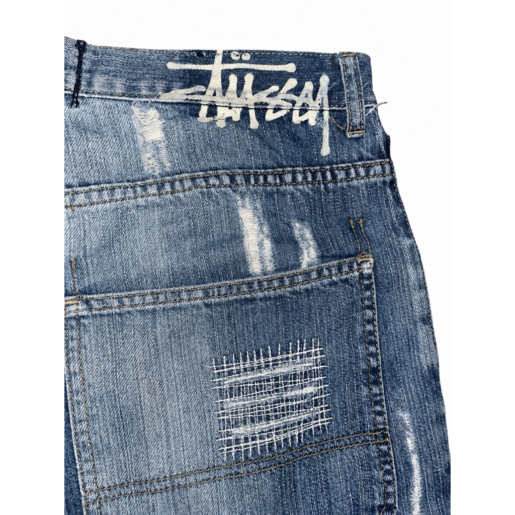 Vintage 90-00s stussy work gear jeans destroyed