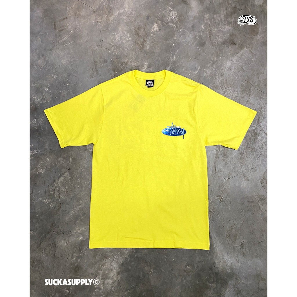 STUSSY WAVE OVAL TEE - LEMON