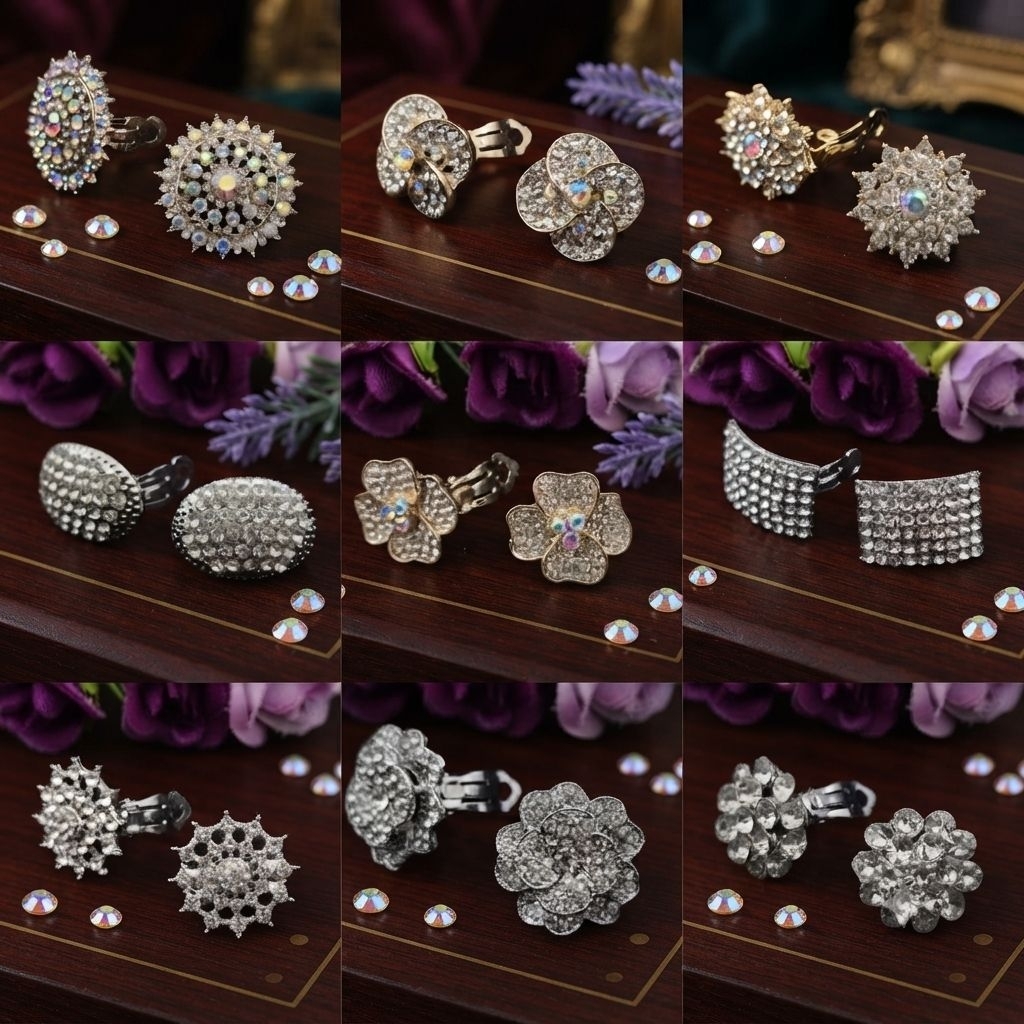 Anting jepit permata | Anting jepit kebaya | Anting jepit zirkon