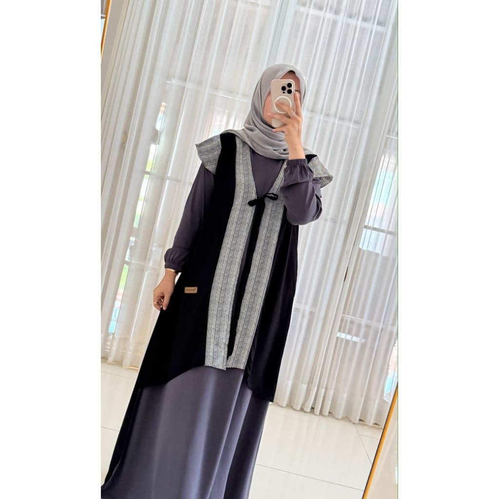 DRESS ROMPI NADHEEFA TERBARU BULAN JULY 2026 MUSLIMAH DEWASA REMAJA gamis rompi remaja dewasa