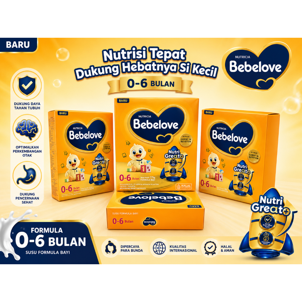 BEBELOVE 1 SUSU BAYI 0-6 BULAN 175 GRAM