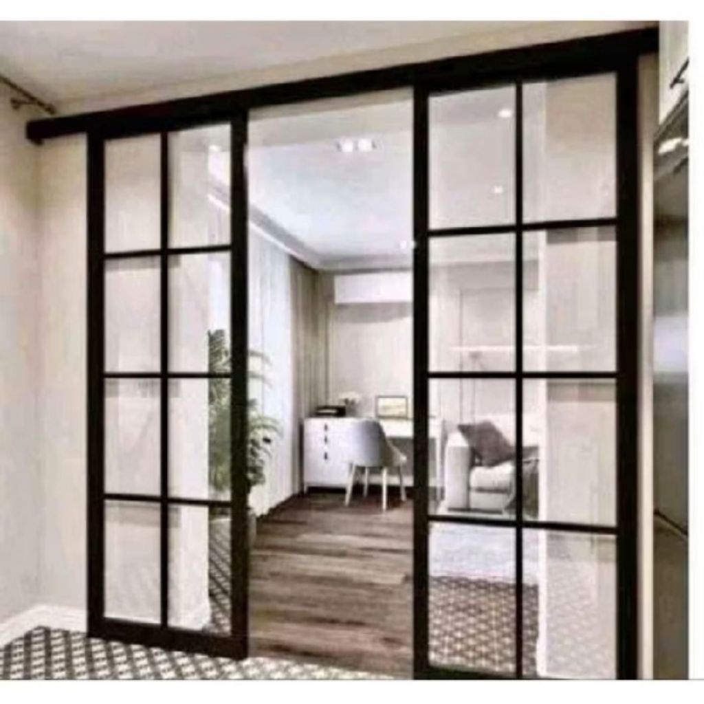 pintu seleding, pintu geser kaca ornamen