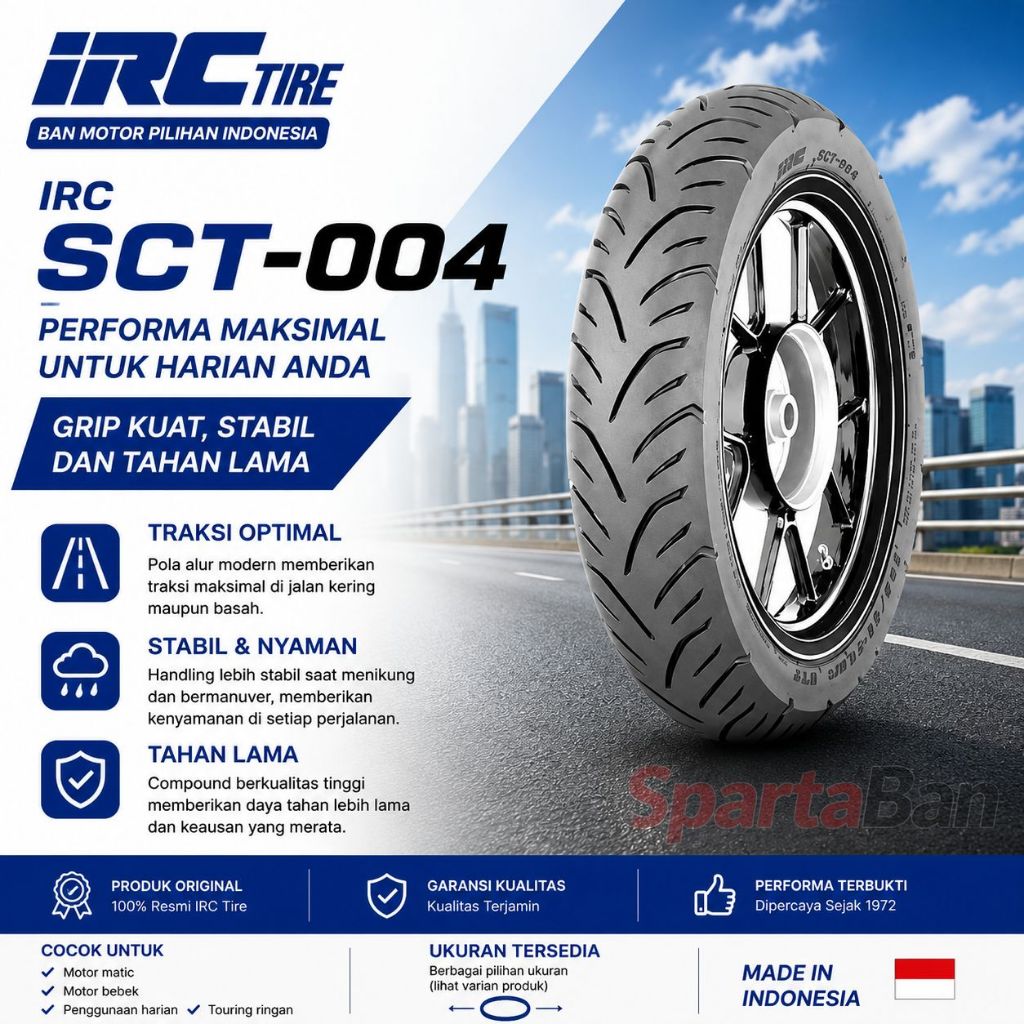 IRC SCT-004 100/90-14 Ban Motor Tubless Original IRC SCT004 Ban Original Yamaha Lexi