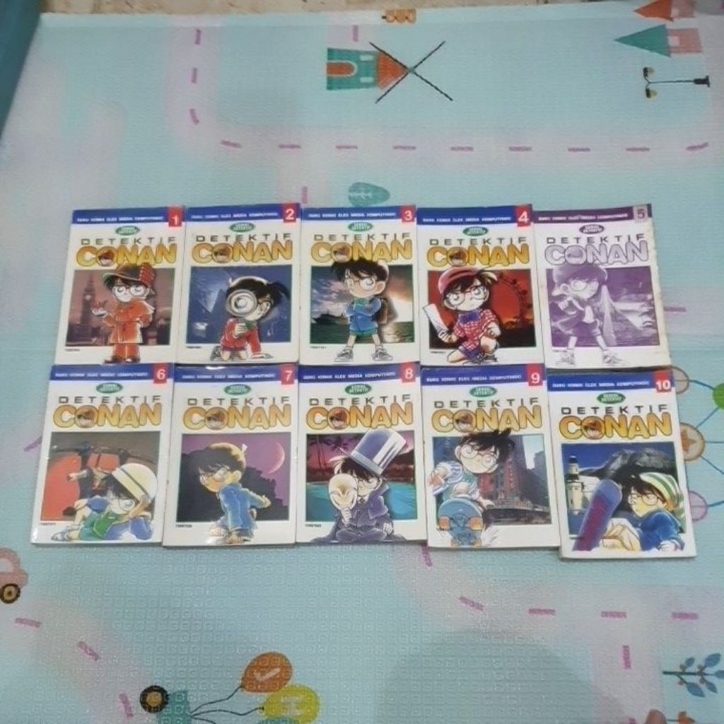 buku komik detektif conan preloved, dijual per set ( 1-10), (11-20)
