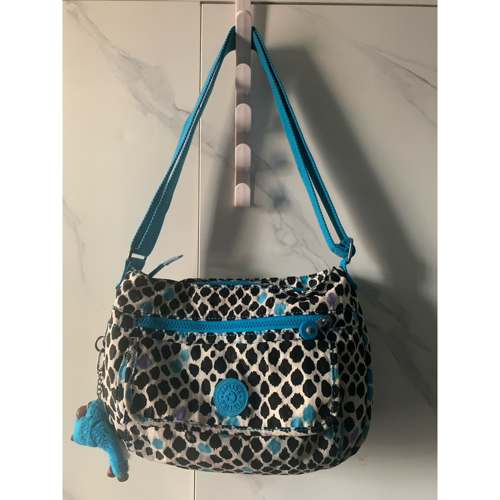 Kipling Sling Bag Black Blue Tas Selempang Hitam Biru
