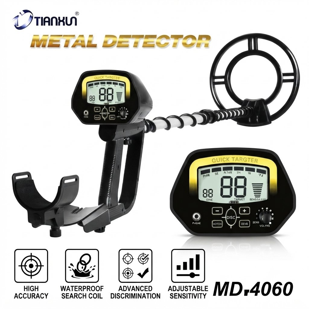 TIANXUN MD4060 9V Alat Pendeteksi emas dalam tanah dan logam / detektor logam emas dalam tanah