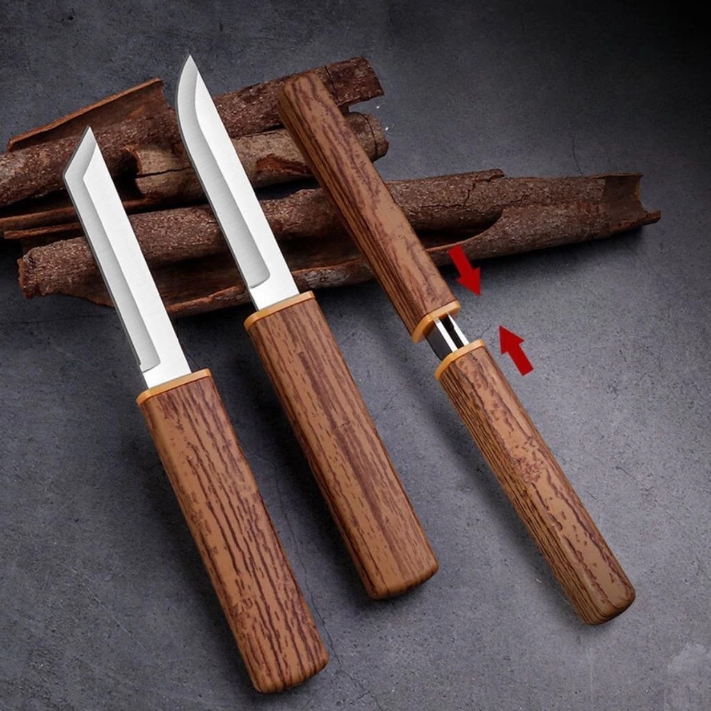 Pisau Katana 2in1 Super Tajam Chef Knife Japanese Baja Anti Karat Pemotong Daging Sayur Buah 2 in 1 