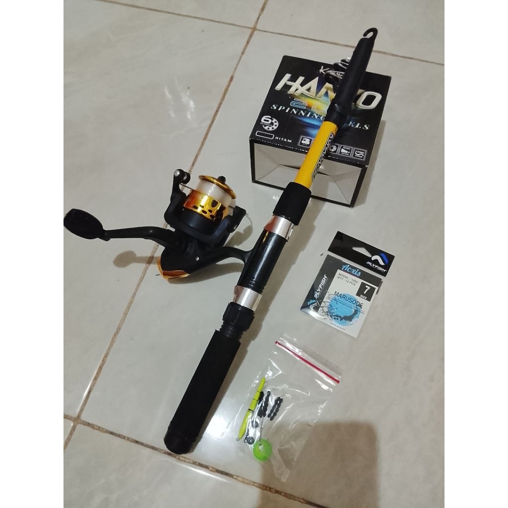 Pancingan SET, Paket Murah Joran panjang 150cm + Reel KATANA 200 6Ball + Reel KATANA HANZO 200 6Bear
