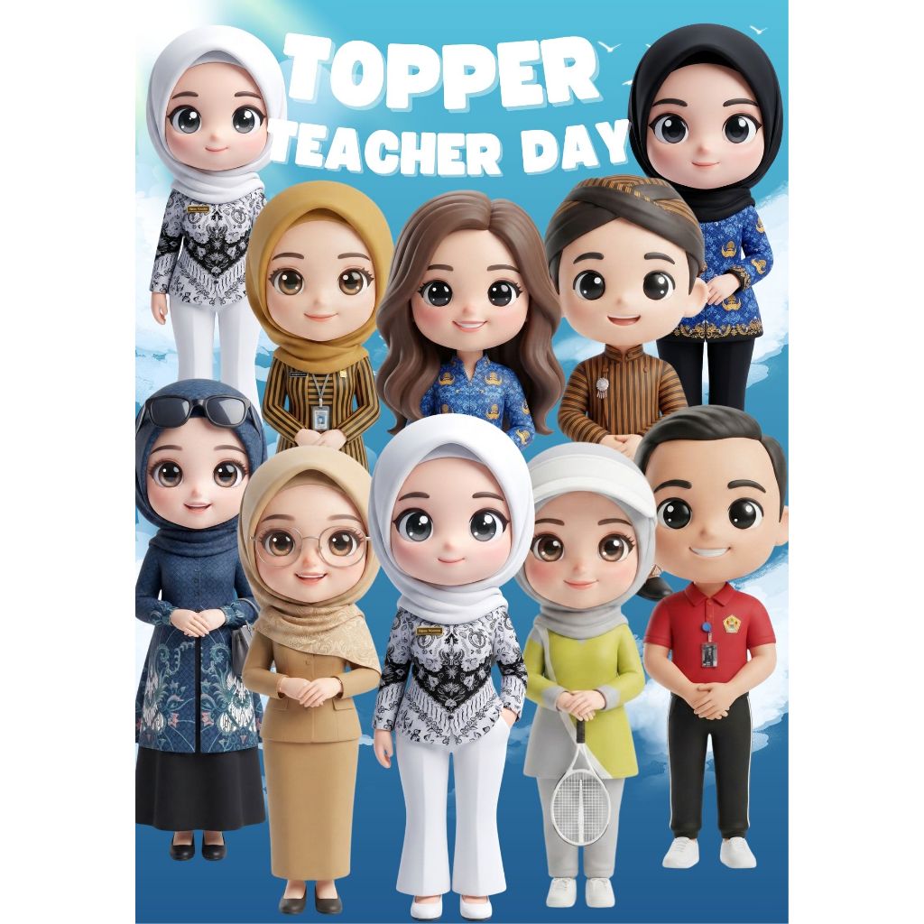 TOPPER GURU 13 CM / Topper Teacher / Topper Guru / Topper Untuk Buket / Topper Hari Guru