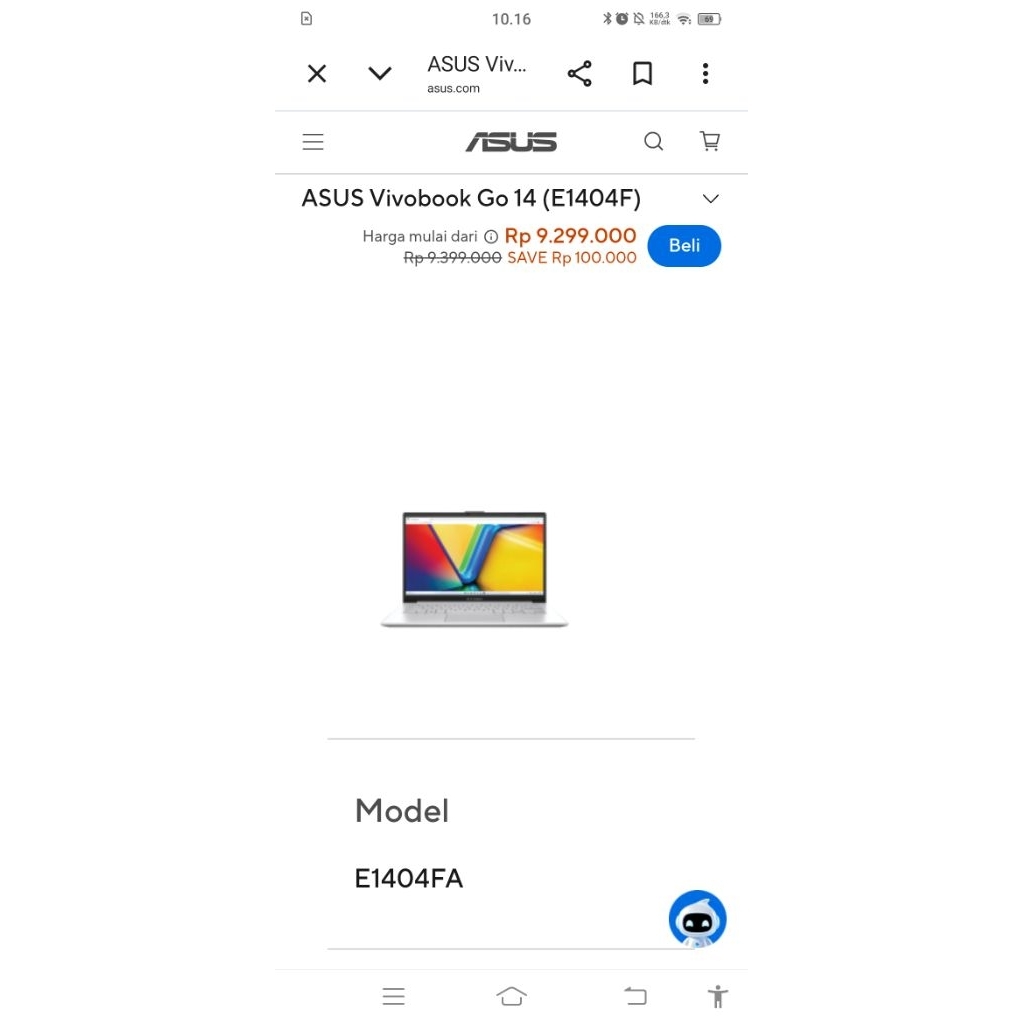 LAPTOP ASUS GO 14 VIVOBOOK SECOND LIKE NEW
