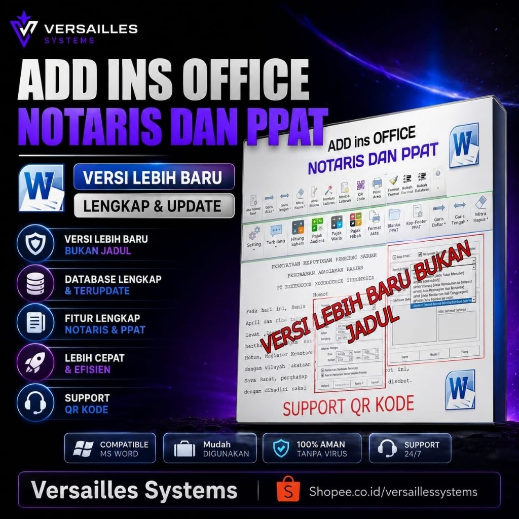 Software Aplikasi minuta NOTARIS dan PPAT ( addon word )