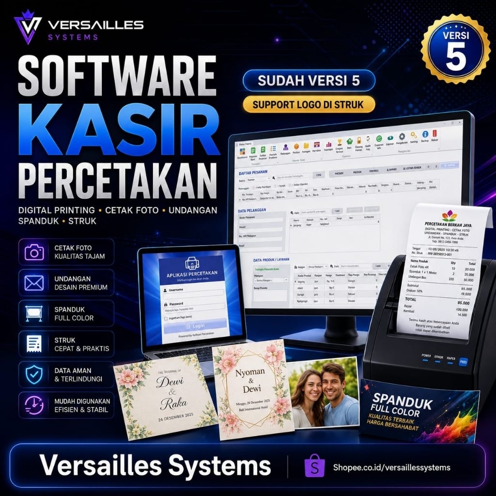Software Kasir Percetakan Digital Printing Cet4k F0to Undangan Spanduk Struk NEW v5 Support meteran