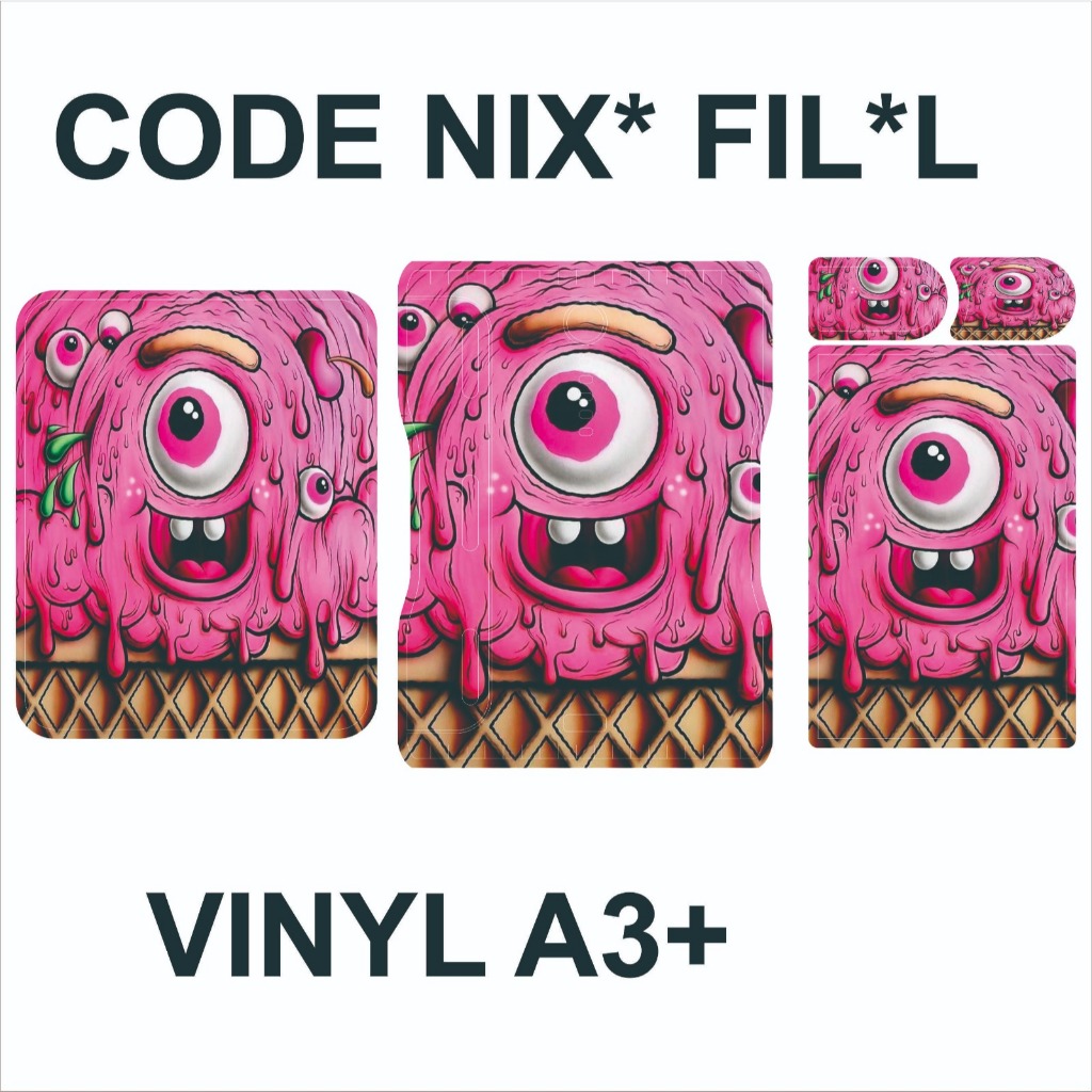 STIKER VINYL NIXX MOTIF ICE CREAM FILTER PINK BISA CUSTOM