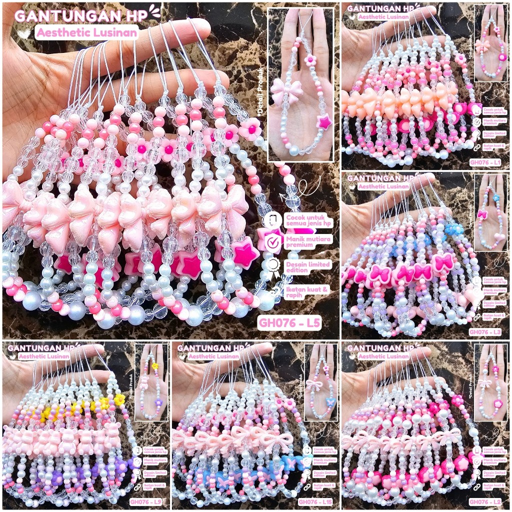 (12 pcs) Gantungan Hp Phone Strap Gantungan Tas Bag Charm Gantungan Kunci Keychain Barang Grosir Aks