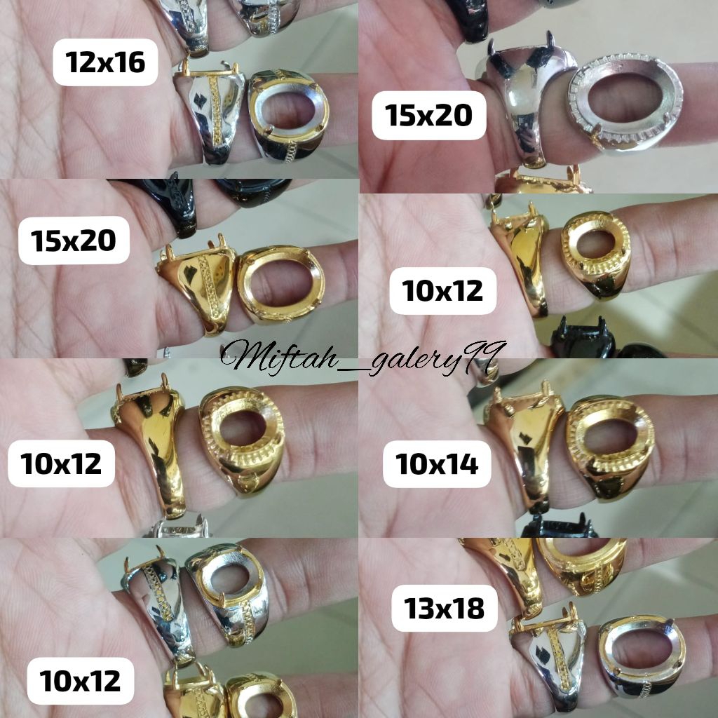 Ring emban cincin  titanium super oval gigi cakar