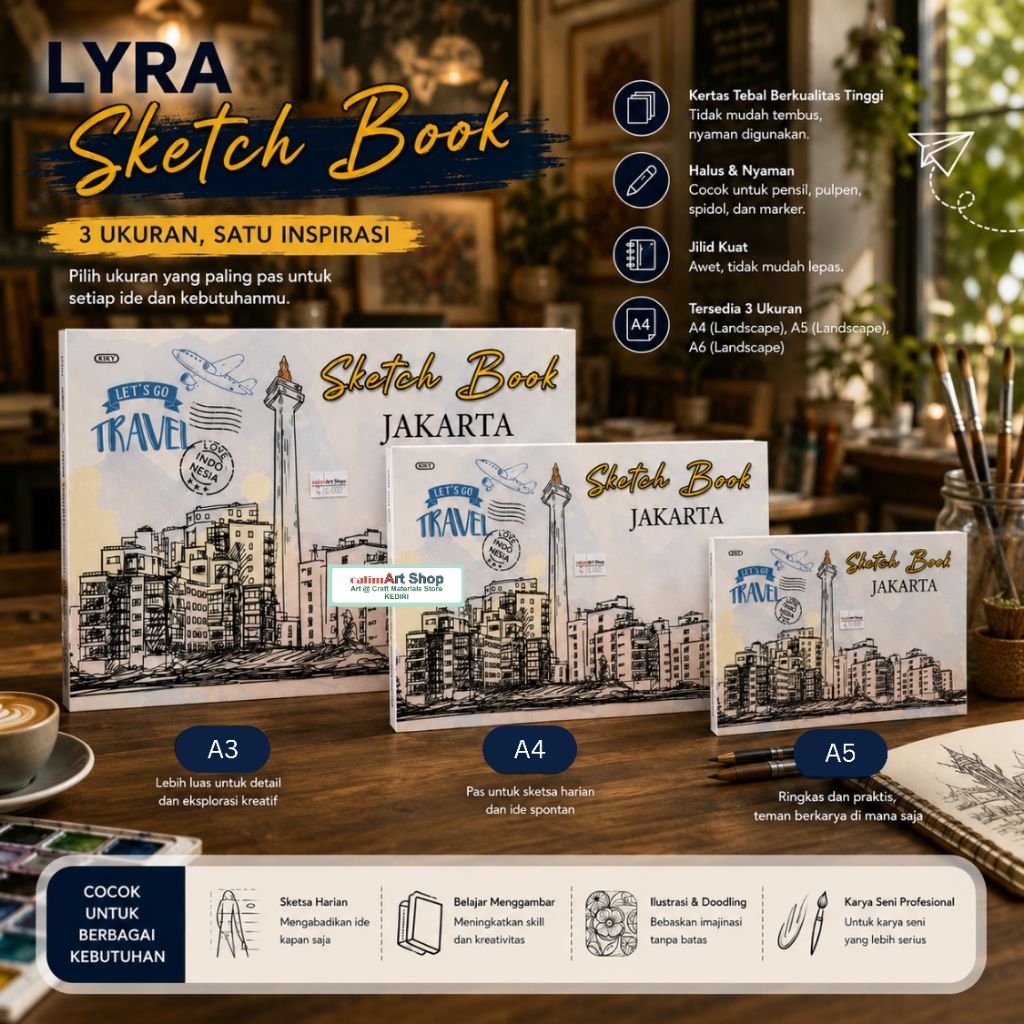 Sketchbook A3 - A5 Kiky isi 50 lembar