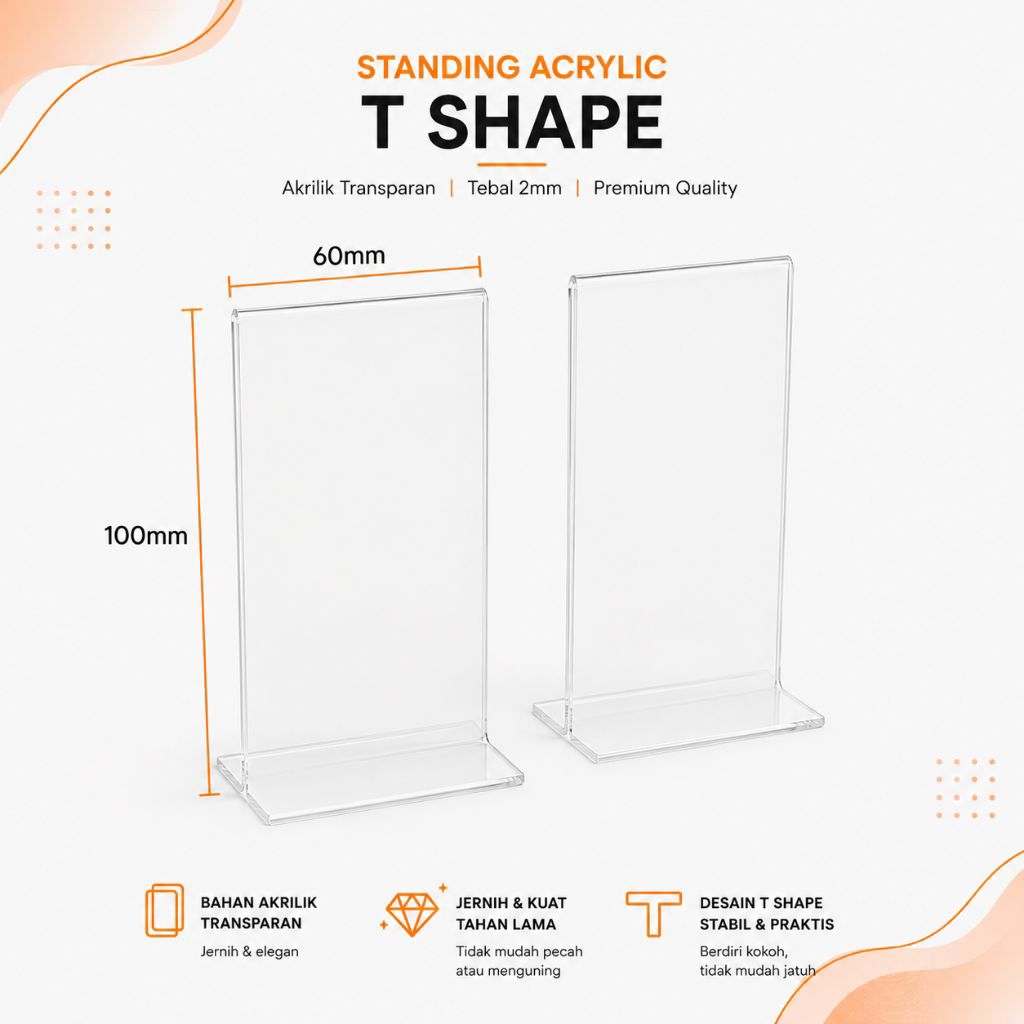 Rac Akrilik Qris Bahan Akrilik Qris Qr Code Stand Tebal 2mm
