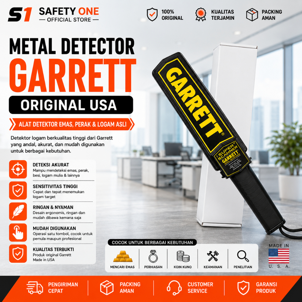 Metal Detector Garrett ASLI USA - Alat Detektor Emas & Logam