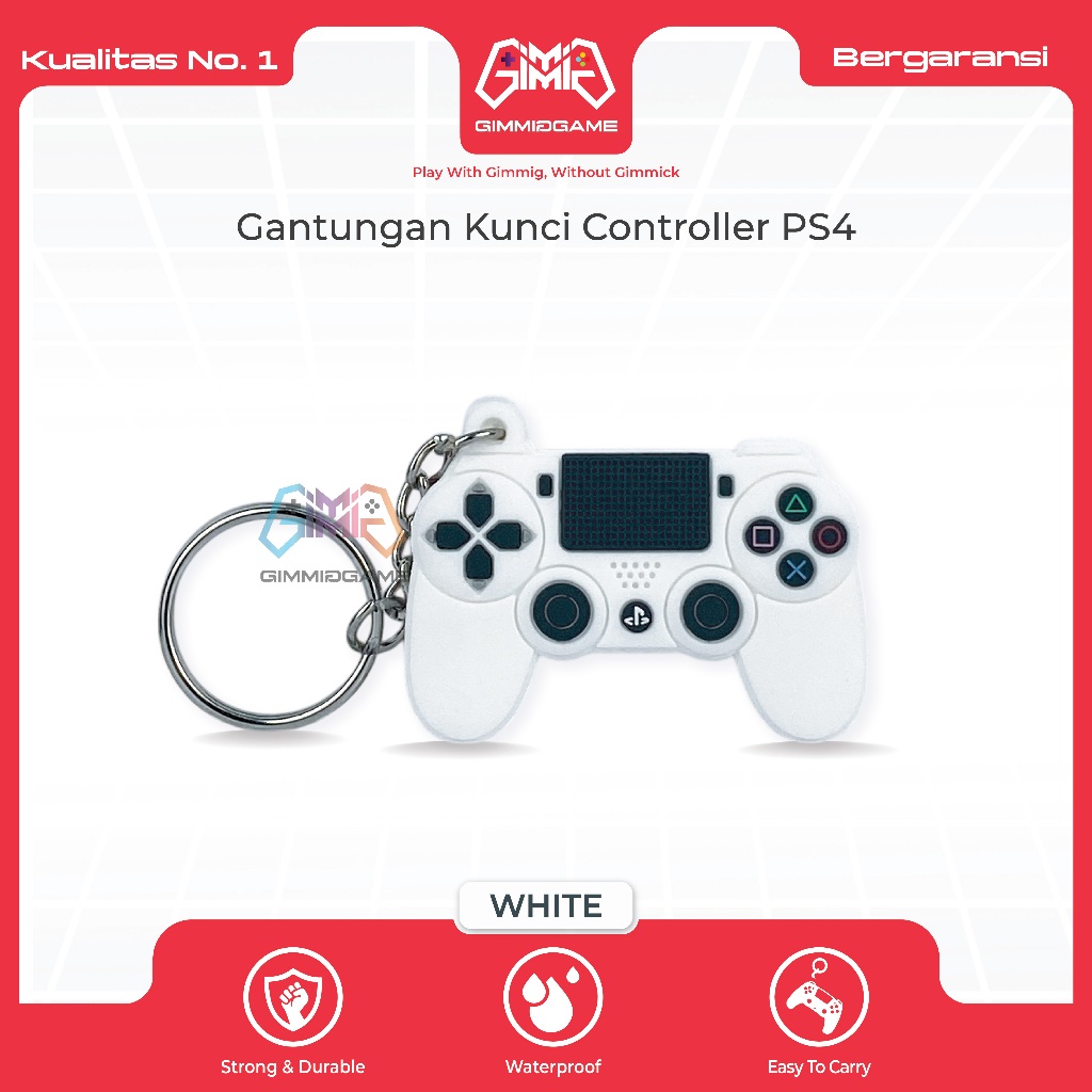 Keychain Gantungan Kunci Karet Rubber Gaming Merchandise Miniatur - Stick PS4 Edition