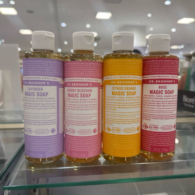 SALE 237ml dr bronner's bronners pure castile soap citrus lavender rose peppermint