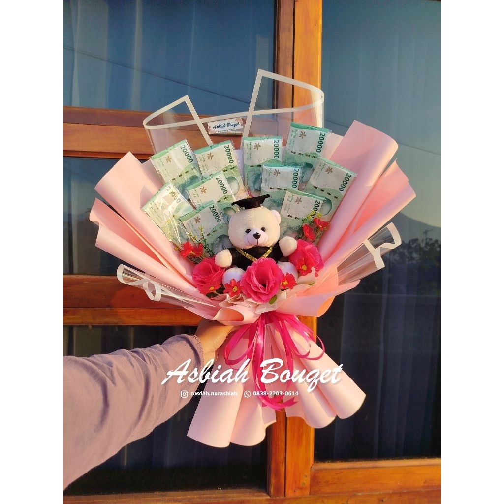 Buket Uang dan Boneka Wisuda | Buket Kosongan | Kerangka Buket Uang