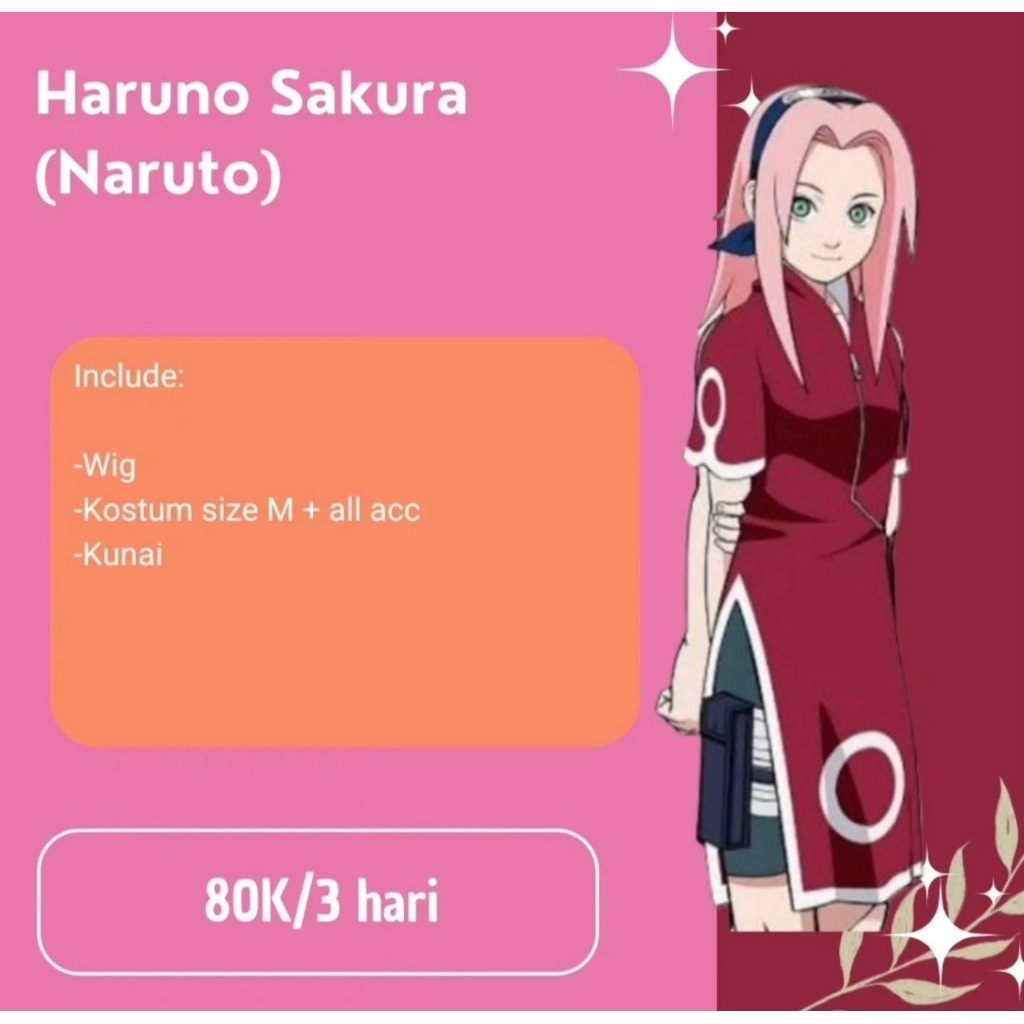 Rental Cosplay Haruno Sakura (Naruto)