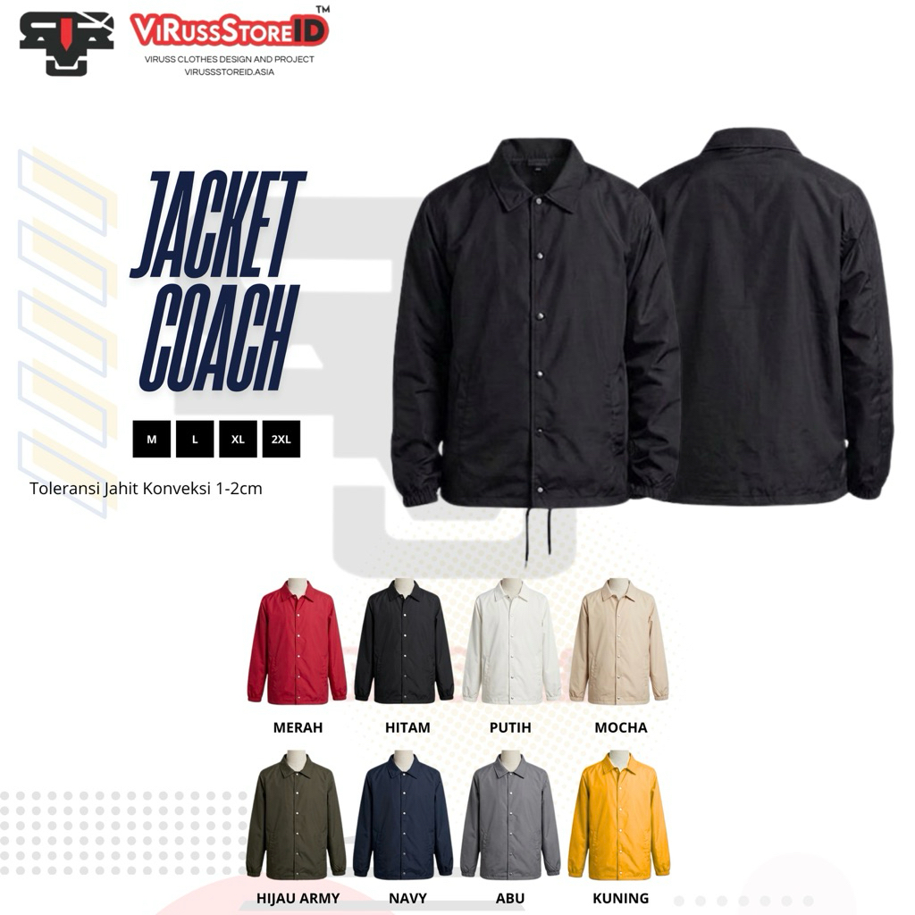 JACKET COACH - TASLAN/POLOS/CUSTOM SABLON/CUSTOM BORDIR