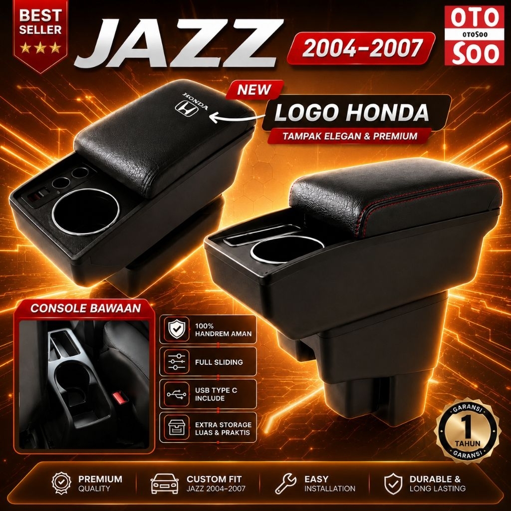 OTOSOO ARMREST JAZZ 2004-2007 -ARMREST JAZZ 2004 -2007 SANDARAN TANGAN JAZZ 2004 -2007
