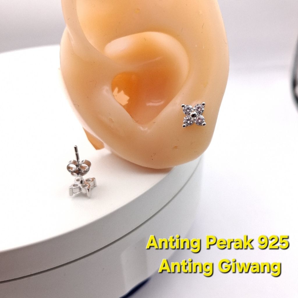 Anting Giwang Permata 925 Anting Giwang Bunga