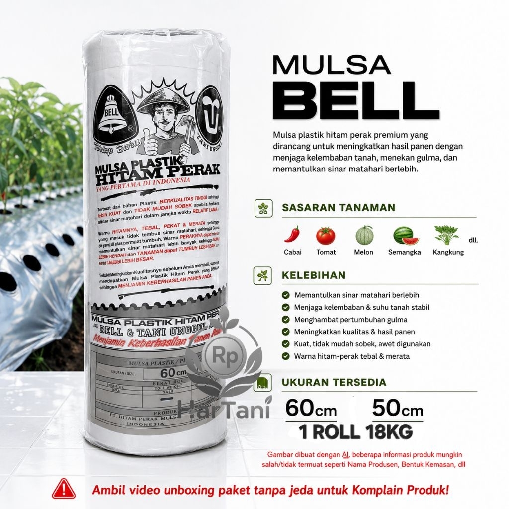 Mulsa Hitam Perak BELL 1ROLL 18kg - Bell