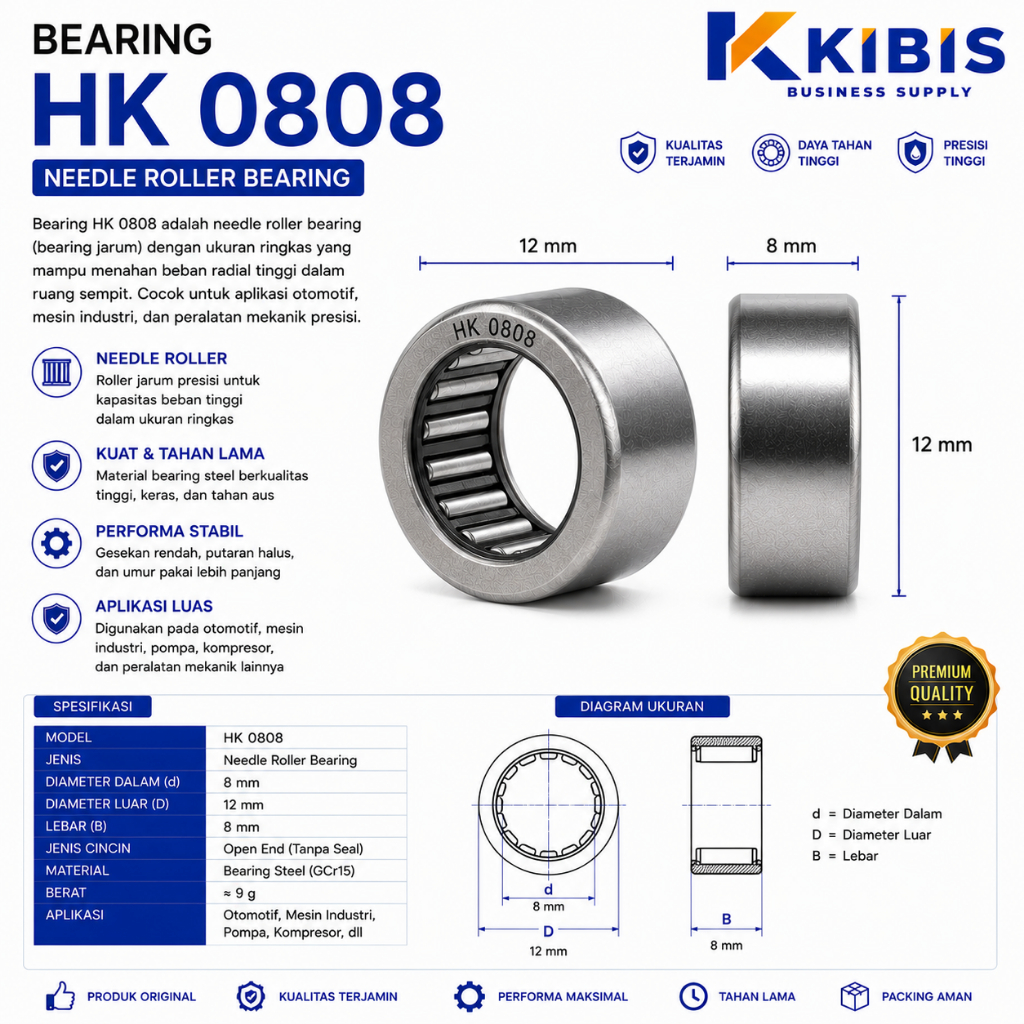 BEARING NEEDLE HK 0808 ASB BEARING BAMBU