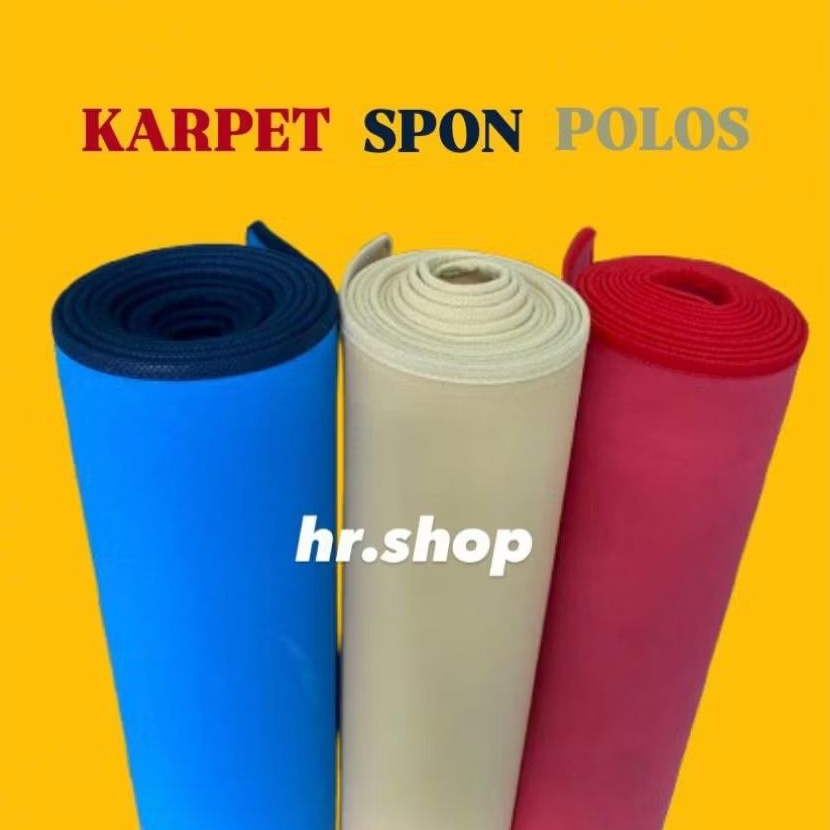 Karpet Spons 225cm x 125cm 2mm | Karpet Lantai Polos | Tikar Matras Lantai