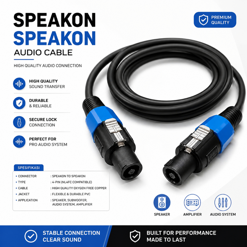 Kabel jumper Speaker jek spikon ke jek spikon