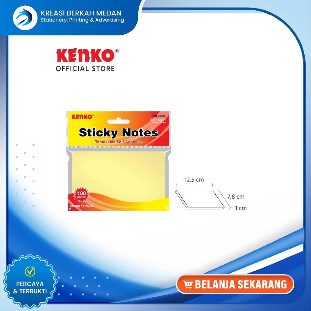 KENKO Sticky Notes - SN 0305 - 75mm x 125mm