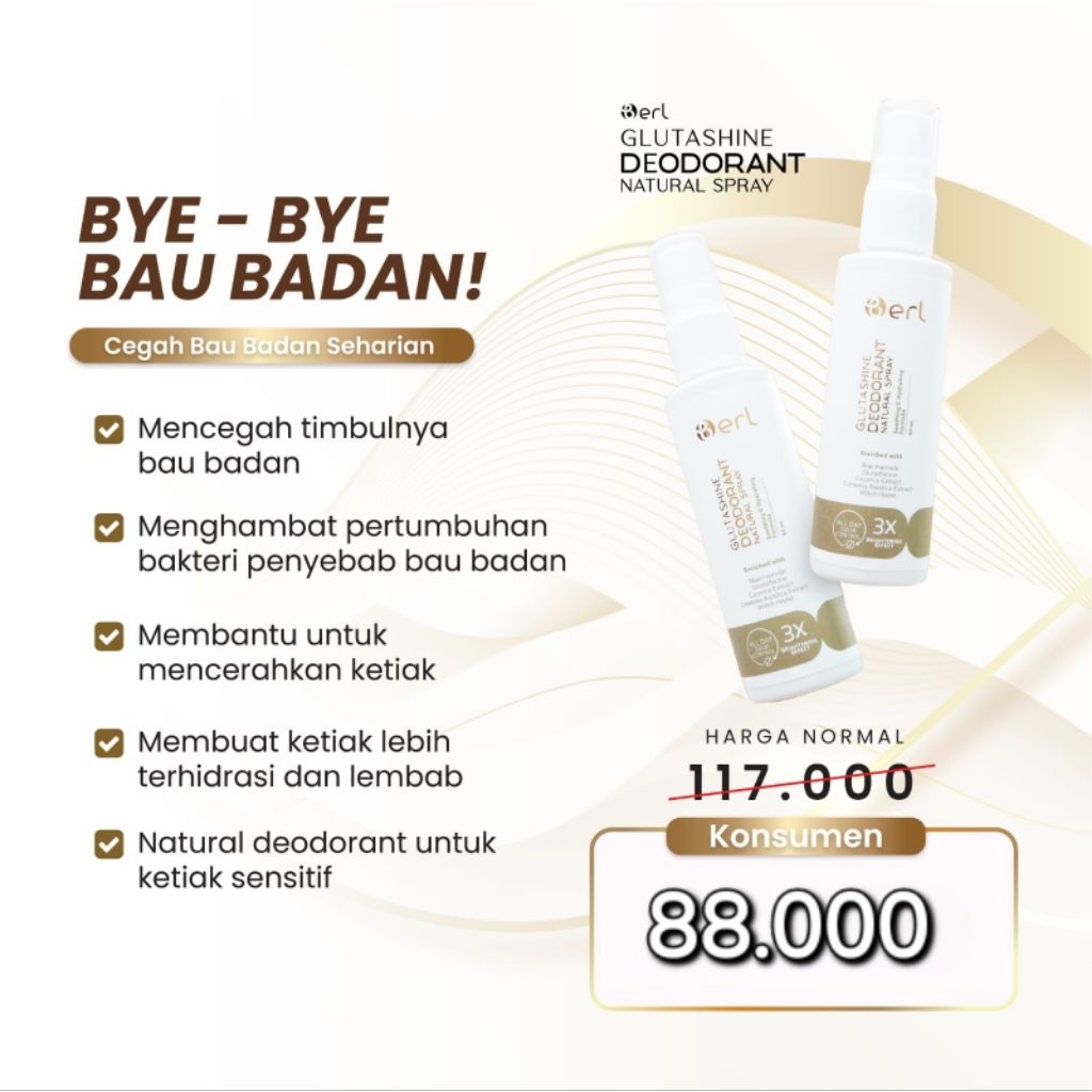 Glutashine Deodorant Berl / kosmetik Halal / Berl