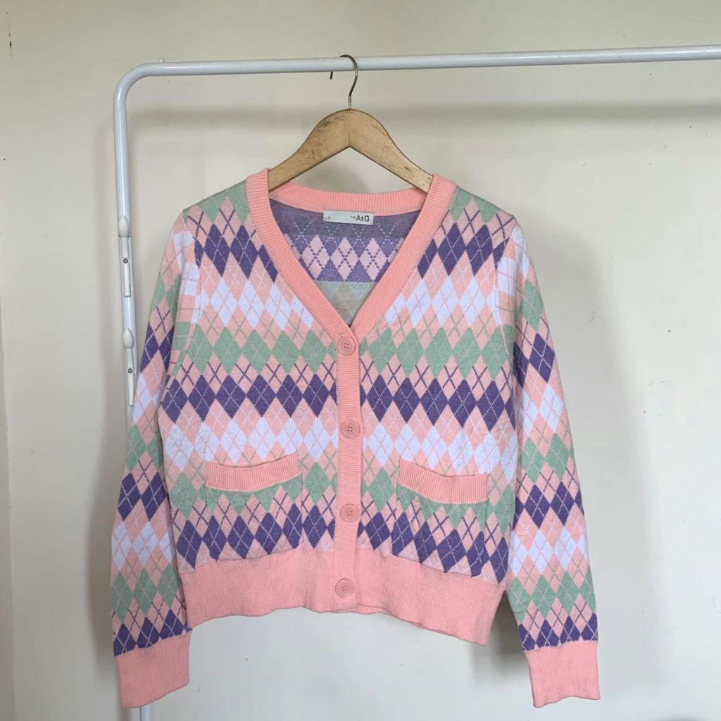 Cardigan The AtG ketupat/Argyle Soft Pink size 55