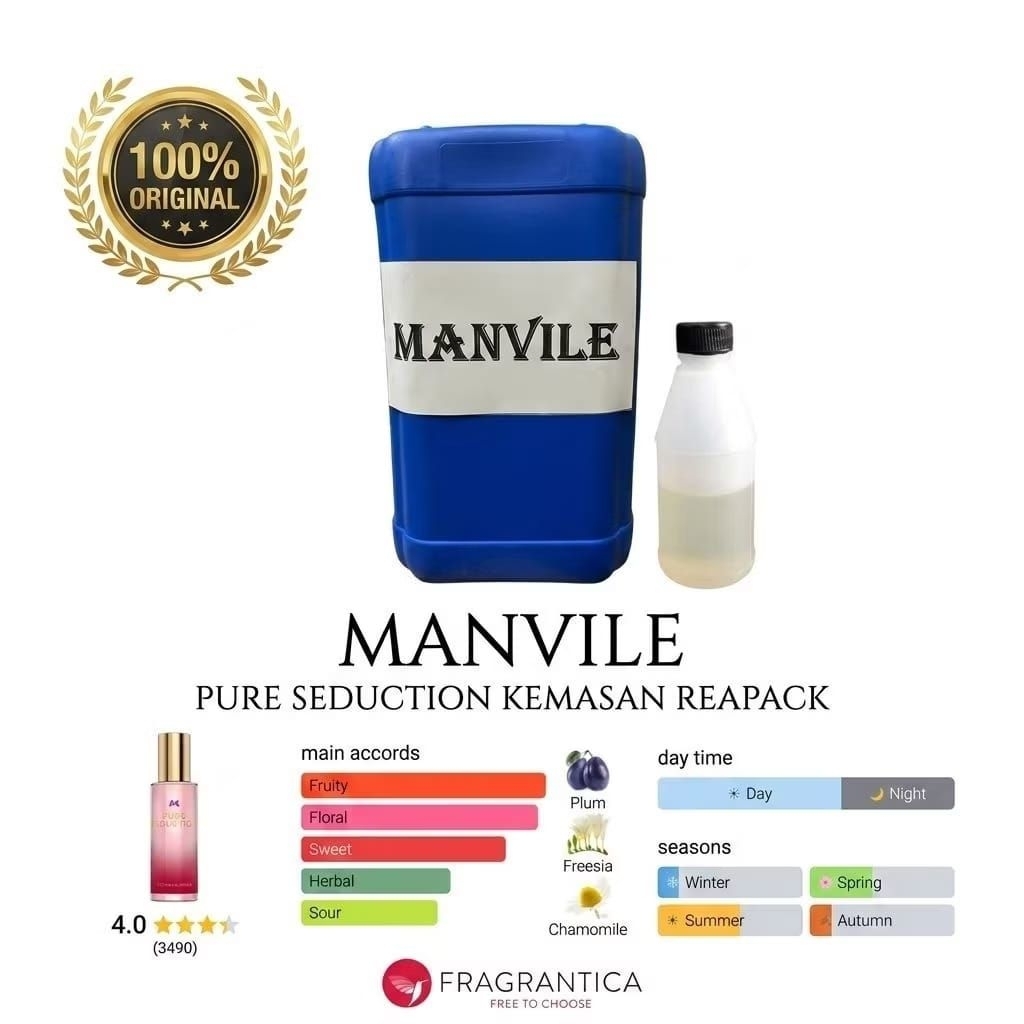 MANVILE / SEDUCTION GIRL / KEMASAN REPACK / BIBIT MURNI 100%