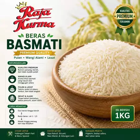 Beras Basmati Eceran 1 kg Beras Basmati 1kg Beras Basmati Rice India